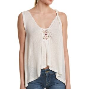 NWT Free People New Vibes Linen Tank white medium